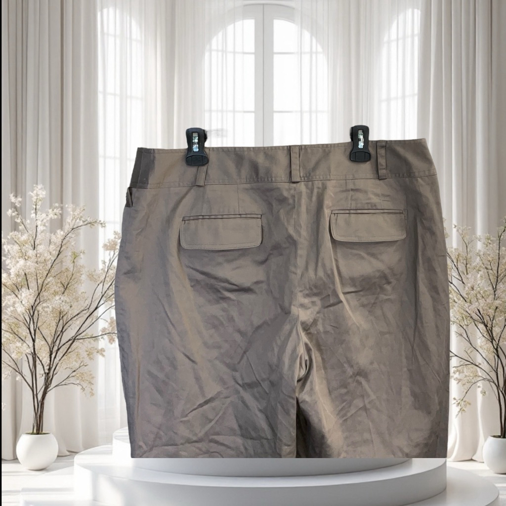 Grace Elements New w Tag (Missing Button) Chocolate Taupe Dressy Capris Women 16 - Picture 9 of 9